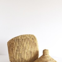 Berber Basket Handwoven Moroccan Wool Lidded Basket - Thumbnail 2