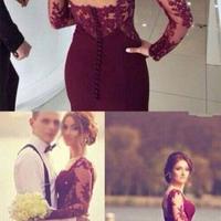 Pretty shedress storenvy lace floor length backless prom dress ,unique prom dresses - Thumbnail 4