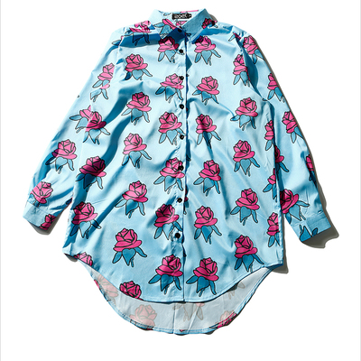 Harajuku new rose flower blouses - Thumbnail 3