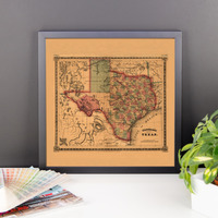 Framed 1866 Schonberg Map of Texas - Thumbnail 4