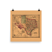 1866 Map of Texas - Thumbnail 2