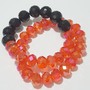 Double Stack Black and Orange Bracelet