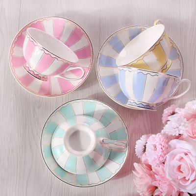 Harajuku creative pastoral stripes afternoon tea cups coffee cups
