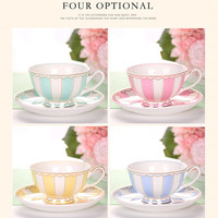 Harajuku Creative Pastoral Stripes Afternoon Tea Cups Coffee Cups - Thumbnail 3