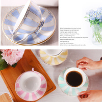 Harajuku Creative Pastoral Stripes Afternoon Tea Cups Coffee Cups - Thumbnail 4