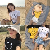 Happy face slim fit t-shirt - Thumbnail 1