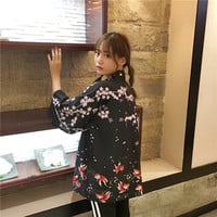 Goldfish and flowers Kimono jacket - Thumbnail 1