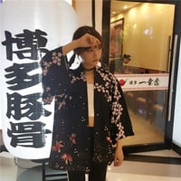 Goldfish and flowers Kimono jacket - Thumbnail 3