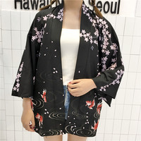Goldfish and flowers Kimono jacket - Thumbnail 4
