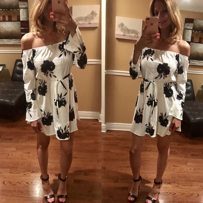 Womens black/white floral dress