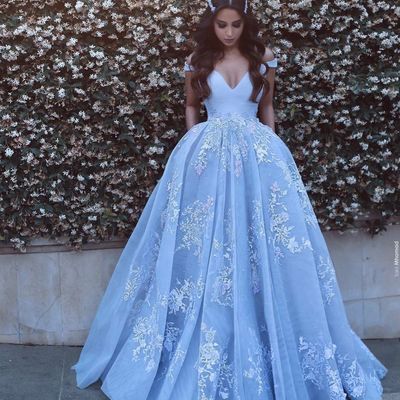 Custom made handmade tulle off shoulder prom dress with lace applique,formal dress - Thumbnail 4