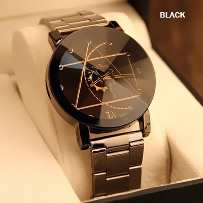 Gear geometric steel band quartz watch