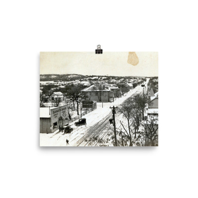 Kerrville, 1923: snowfall on sidney baker street