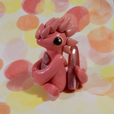 Pink striped stone dragon