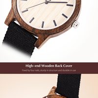 Bewell ZS Unisex Quartz Watch Japan Movt Wooden Case Canvas Band Wristwatch  - Thumbnail 1