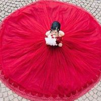 New Arrival Off the Shoulder Dark Red Ball Gowns Prom Dresses with appliques  - Thumbnail 2