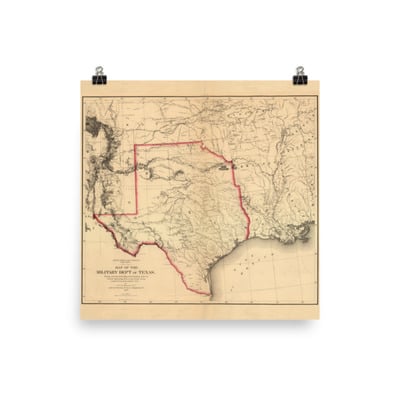 Texas 1859: military department map