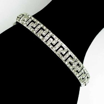 Crystal open bangle bracelet