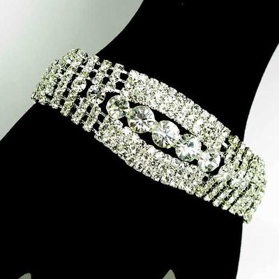 Silver w/clear rhinestone bracelet