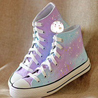 Harajuku cosmic galaxy hand-painted shoes - Thumbnail 3