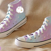 Harajuku cosmic galaxy hand-painted shoes - Thumbnail 4
