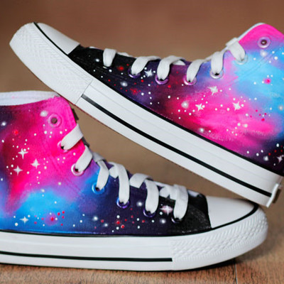 Harajuku cosmic galaxy hand-painted shoes