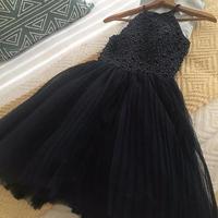 Cute black round neck tulle short prom dress, homecoming dress,PD1702709 - Thumbnail 1