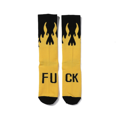 F.U.C.K YELLOW FLAME SOCKS