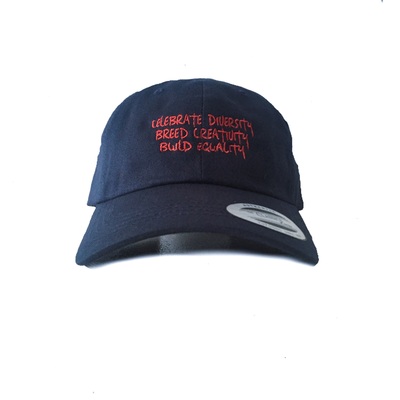 Red on navy blue dad cap-"the vision"