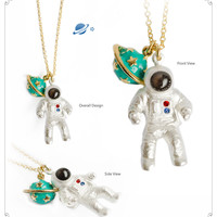 Harajuku cosmic astronaut necklace / earring - Thumbnail 1