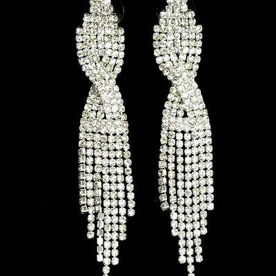 Silver w/rhinestone earrings 