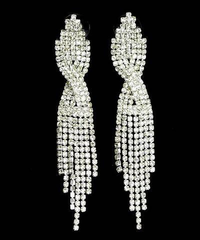 Silver w/Rhinestone Earrings 