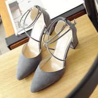 Pointed sandals female shoes head with the front and rear trip with high-heeled style with a pair of shoes - Thumbnail 2
