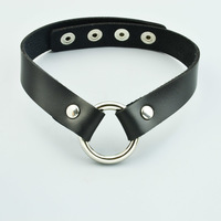Round Leather Choker - Thumbnail 2