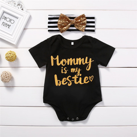 Mommy Is My Bestie Onesie and Headband Set