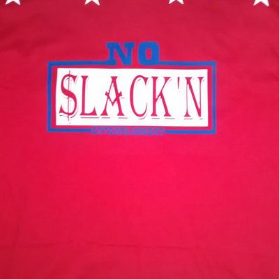 N$e no$lacknent. (red,white&royal blue) platetag t-shirt.