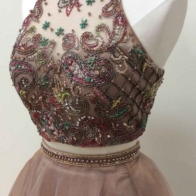 Halter two pieces prom dress, sexy prom dress,evening dress,charming prom dress, long prom dress,prom dresses, elegant prom dress, prom dress z120