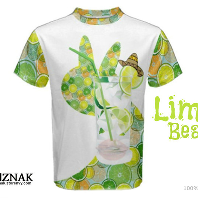 Lime beach -men's cotton tee