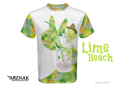 Lime Beach -Men's Cotton Tee