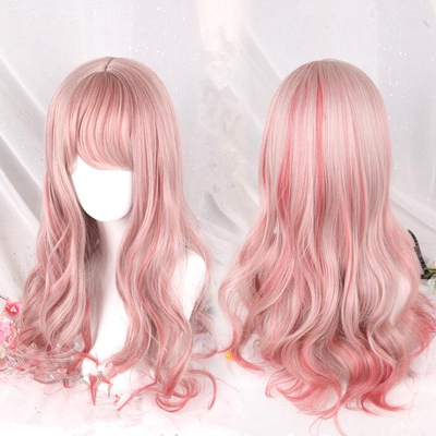 Sakura pastel pink curly wig