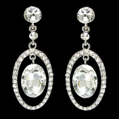 Silver w/rhinestone earrings 