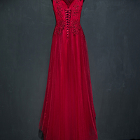 Burgundy Prom dress,sexy prom dress,Evening Dress,Charming prom dress, long prom dress,prom dresses, elegant prom dress, prom dress Z126 - Thumbnail 1