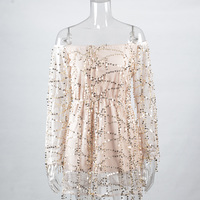 Off Shoulder Sequin Dress - Thumbnail 3