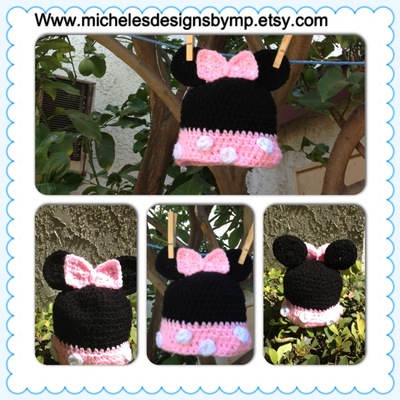 Minnie mouse inspired beanie