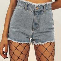 Heart Pockets Ripped Denim Shorts - Thumbnail 2