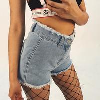 Heart Pockets Ripped Denim Shorts - Thumbnail 3