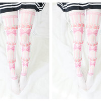 Harajuku Strawberry Bowknot Pantyhose - Thumbnail 1
