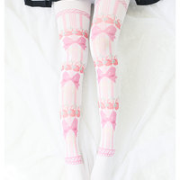 Harajuku Strawberry Bowknot Pantyhose - Thumbnail 2