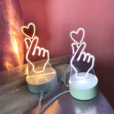 Harajuku heart table lamp gesture LED night light