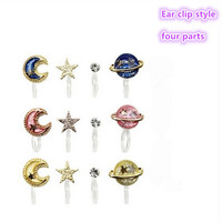 Harajuku cosmic planet moon Ear Studs ear clip - Thumbnail 2